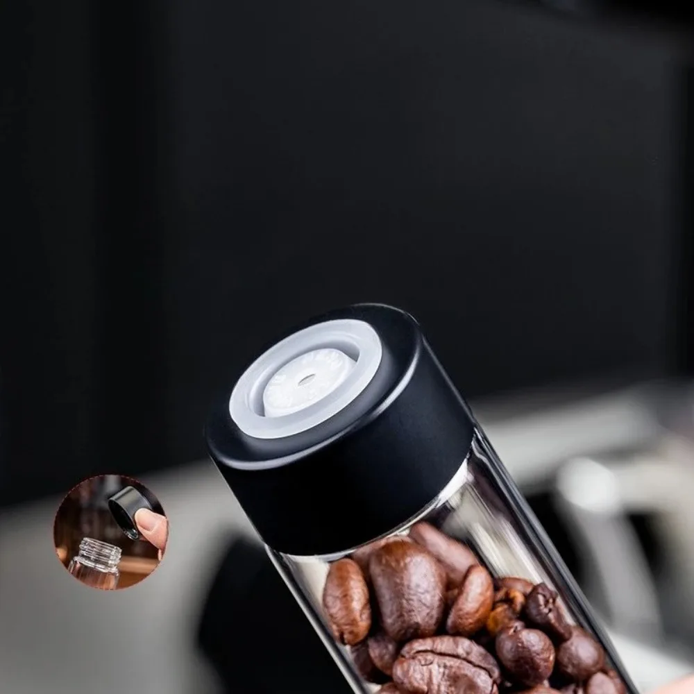Glass Coffee Bean Storage Jar Airtight Container with One Way Valve Wooden Display Rack Funnel Kitchen Organizer Coffee Storage