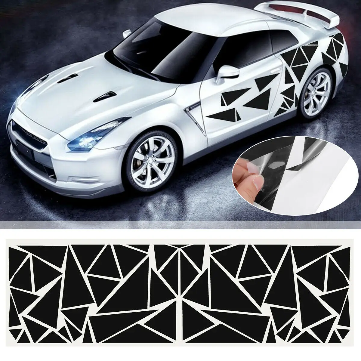 Car Camouflage kit solid hexagon honeycomb side stickers decals racing triangle