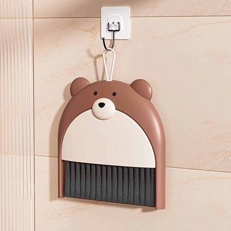 2pcs/set Small Broom Dustpan Set Cartoon Bear Household Desktop Garbage Shovel Dustpan Broom For Household Cleaning