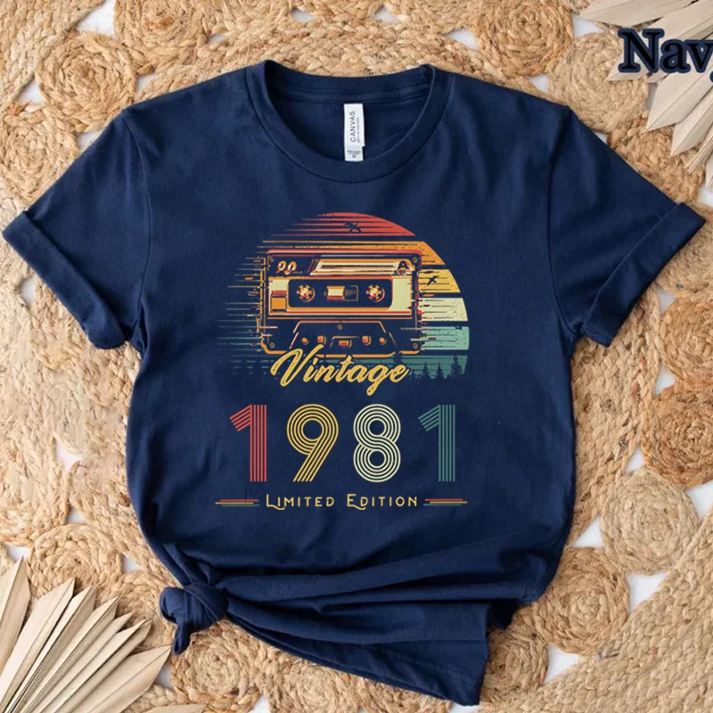 Vintage 1980 Limited Edition T-Shirt Men Women Short Sleeve Tee Gift for 40th Birthday Tops 1980 To 1989 Vintage T Shirts