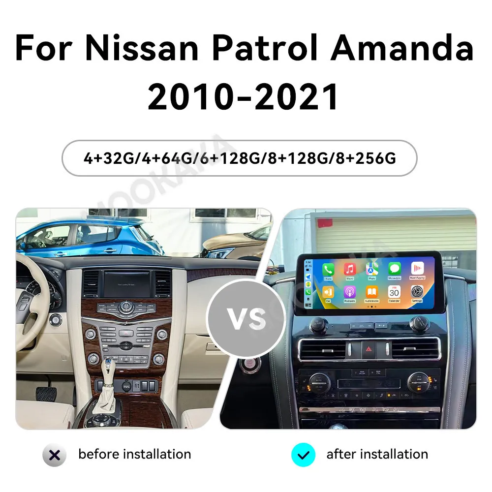 12.3 Inhc Screen Android 14 Car Stereo Radio for Nissan Armada Patrol Y62 Infiniti QX80 QX56 2010-2023 Multiemdia 4G WiFi Stereo