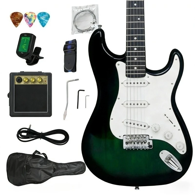 

Electric Guitar 6 Strings Electric Guitar Set,Beginner-level Teaching Instrument for Students, Rock Three-string Electric Guitar
