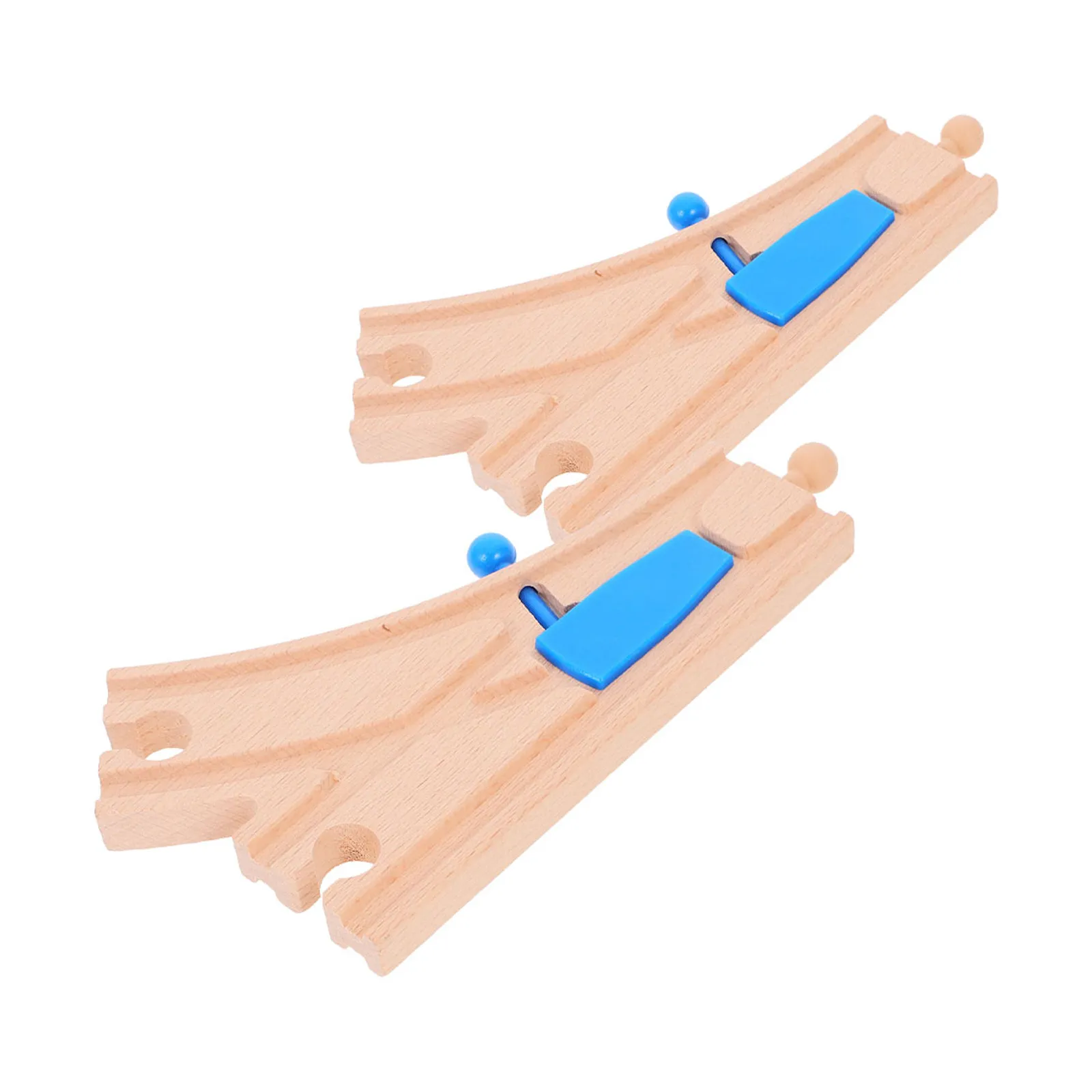 

2Pcs Wooden Train Track Intersections Switch Track Accessories Creative Expansion Pieces for Kid Railway Set Educational Fun