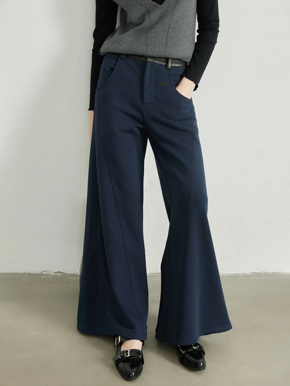

High Waist Loose Wide Leg Pants Women's Casual Trousers Spring Autumn Winter Faion Design Cotton 00% Ladies Pants