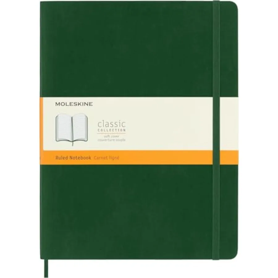 

Classic Notebook, Soft Cover, XL 7.5" x 9.5" Ruled/Lined, Myrtle Green, 192 Pages