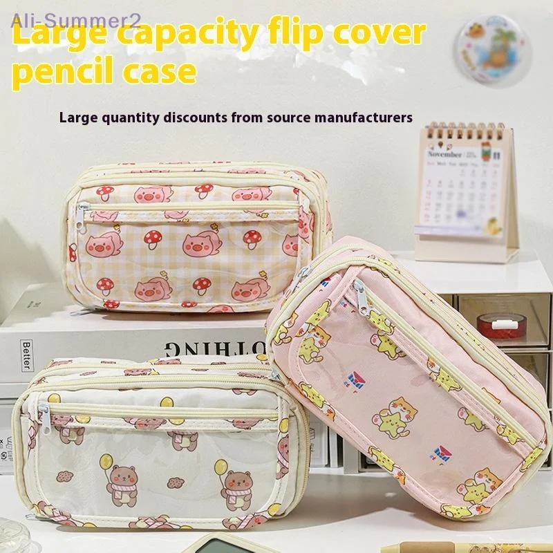 

Милый мультяшный пенал для студентов, креативная сумка-карандаш с героями мультфильмов аниме, большая вместительная сумка для хранения канцелярских принадлежностей, косметичка