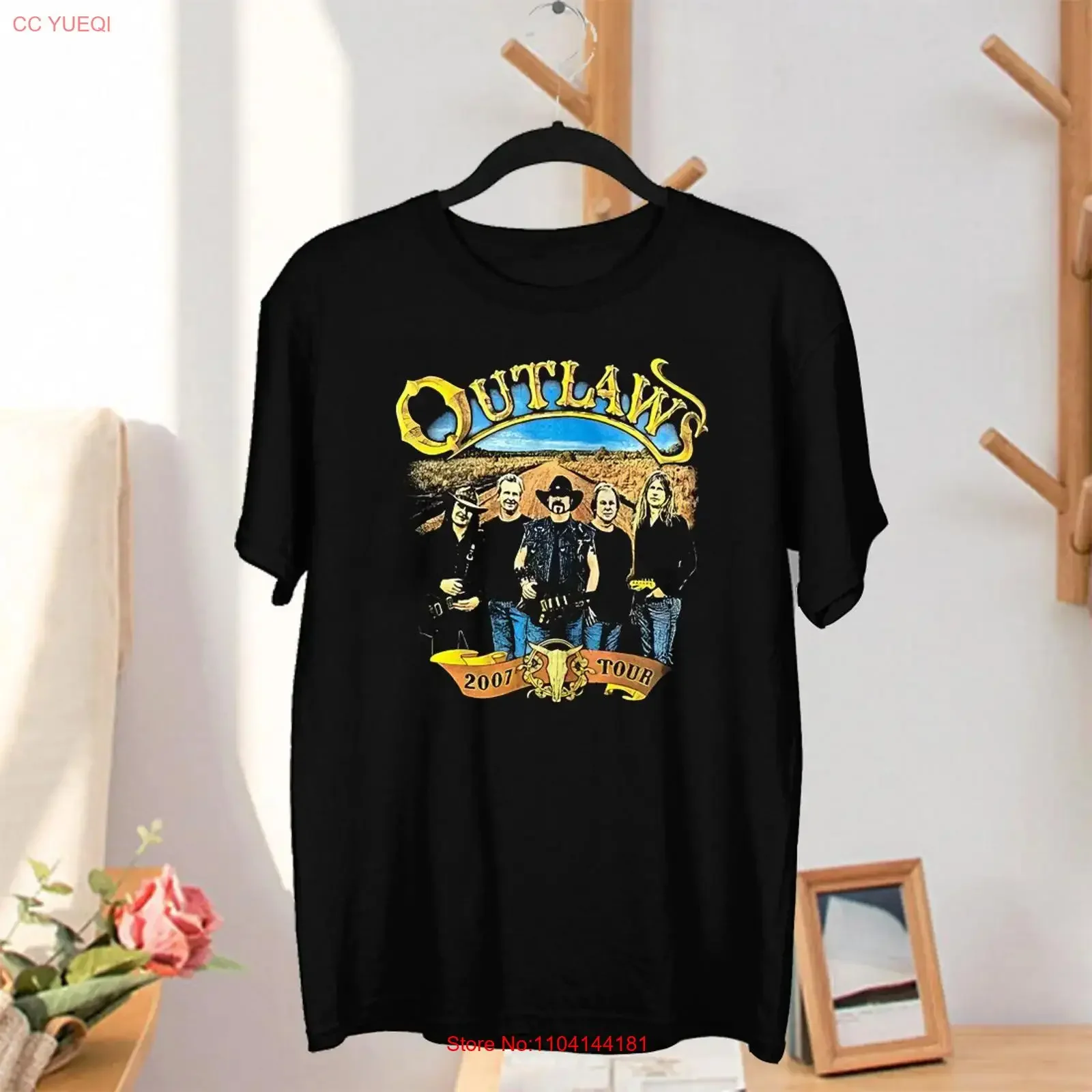 The Outlaws Band Black All Size S M L 2345XL T Shirt long or short sleeves vintage Washed Versatile graphic