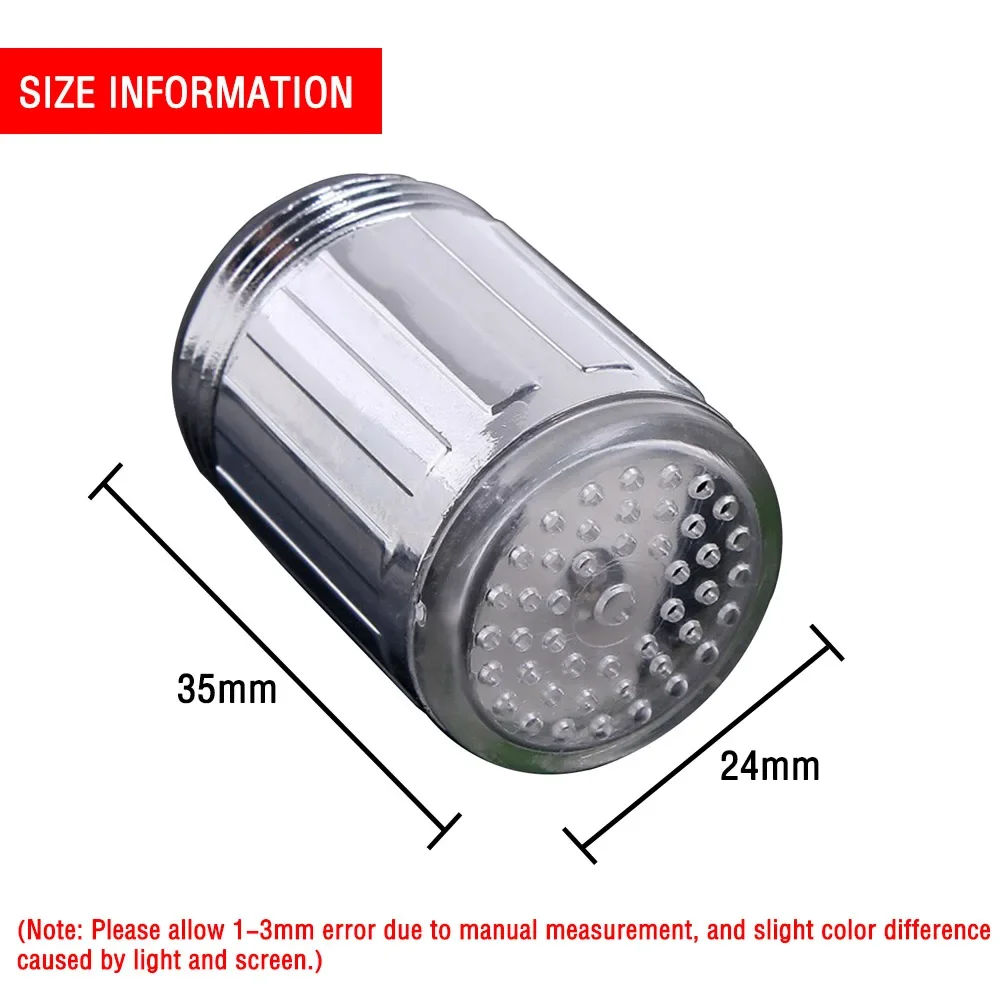 enjoydeal LED Shower Tap Faucet Nozzle Head Novelty Faucet  Nozzle Head Shower Tap Luminous Glow Light-up Bathroom 3 Type Light