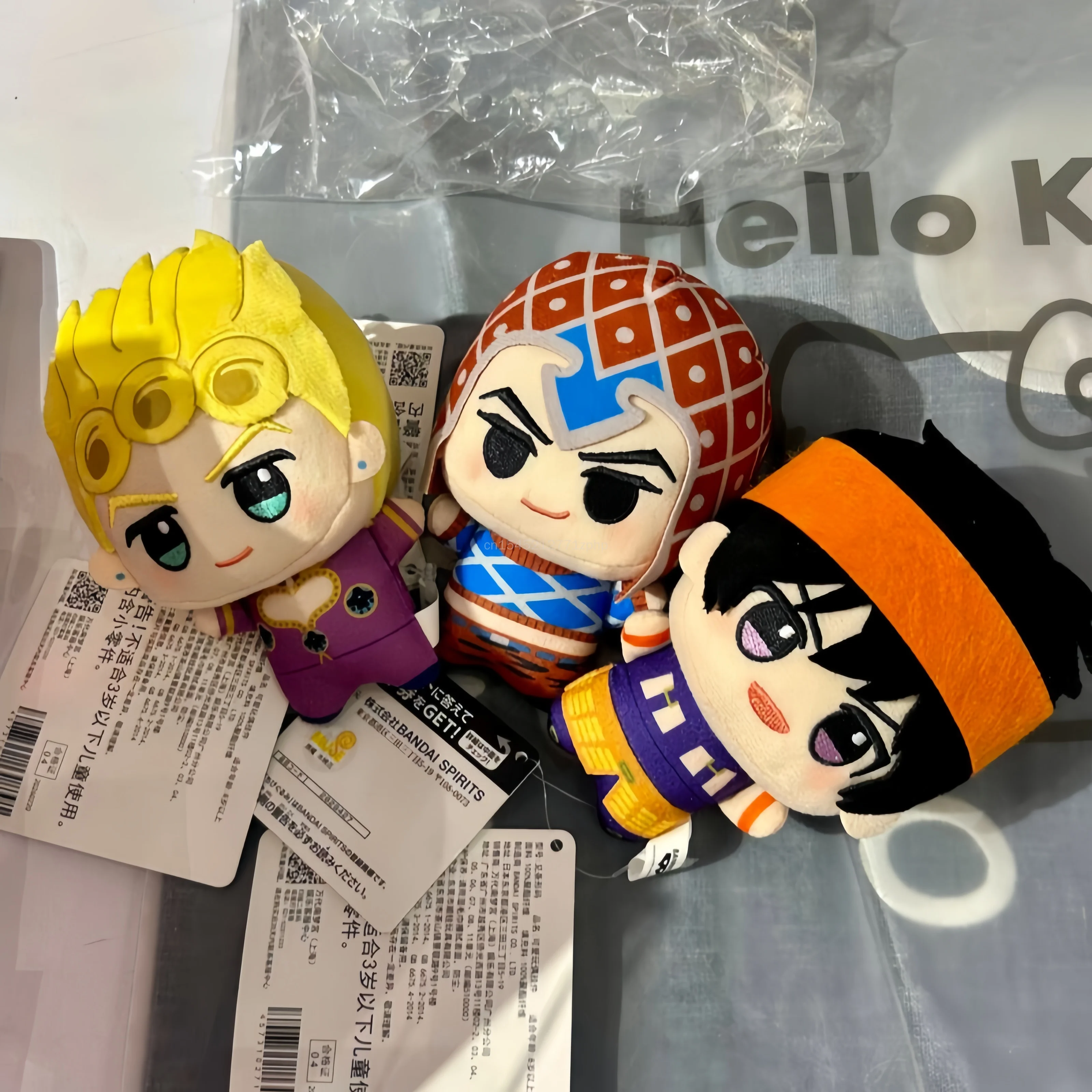 Genuine Jojo Bizarre Adventure Golden Wind Series Giorno Anime Collectible Keychain Plush Bag Decor For Fans Birthday Gifts