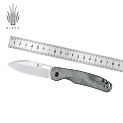 Kizer Knife Pocket HIC-CUP V3606C1/V3606C2 Folding Knife with Green Micarta or Black Richlite Handle Camping Tools