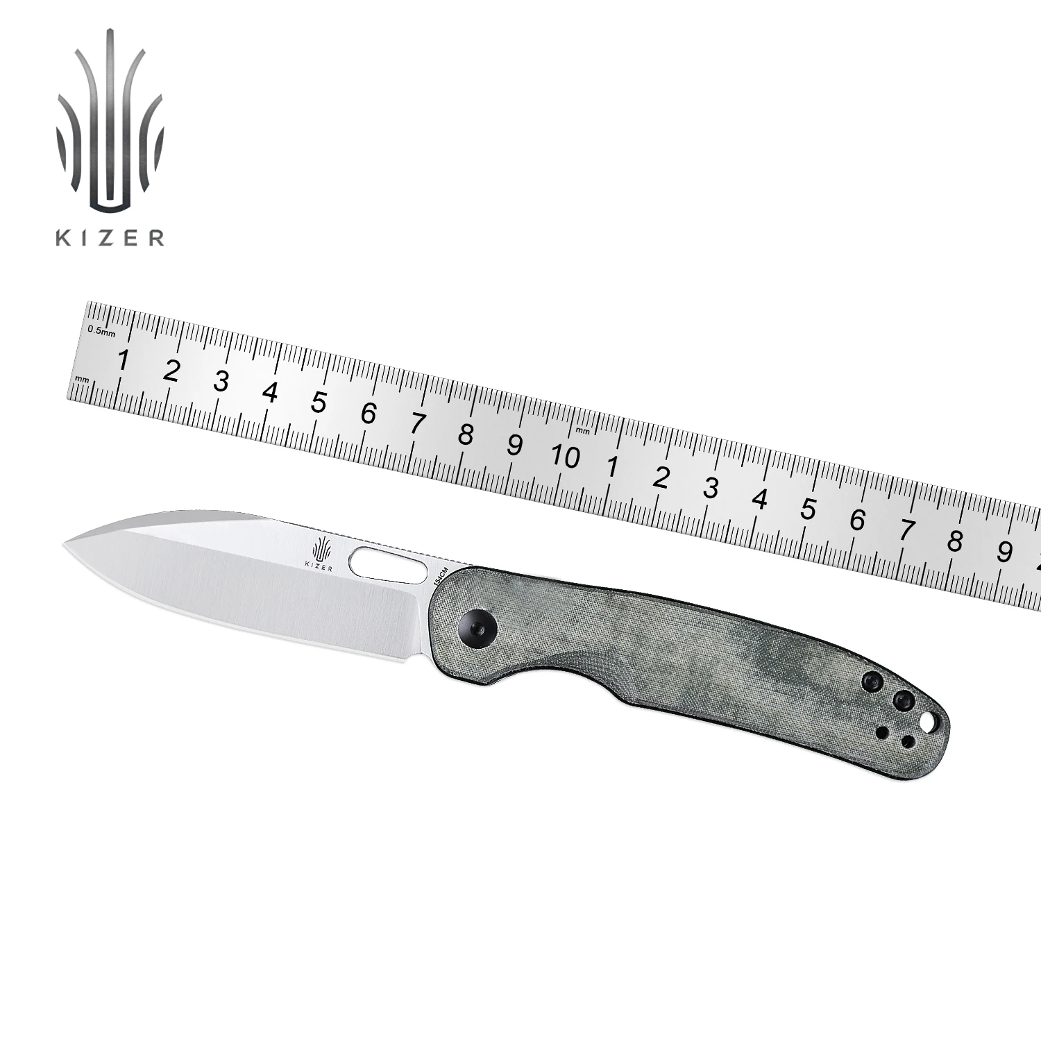 Kizer Knife Pocket HIC-CUP V3606C1/V3606C2 Folding  Knife with Green Micarta or Black Richlite Handle Camping Tools