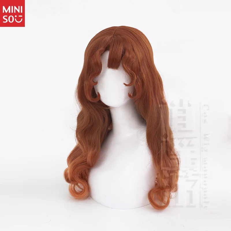 Miniso الشخصية الخامسة فتاة صغيرة Eurydice كوس شعر مستعار محاكاة فروة الرأس البشرية التغيير التدريجي شعر مستعار مجعد