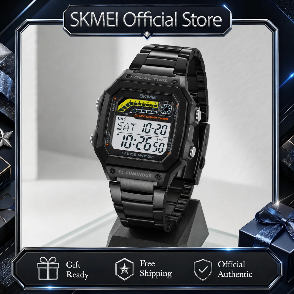 Skmei Men Military Countdown Chrono Stopwatch Wristwatch 5Bar Waterproof Alarm Clock Back Light Digital Sport Watch Reloj Hombre