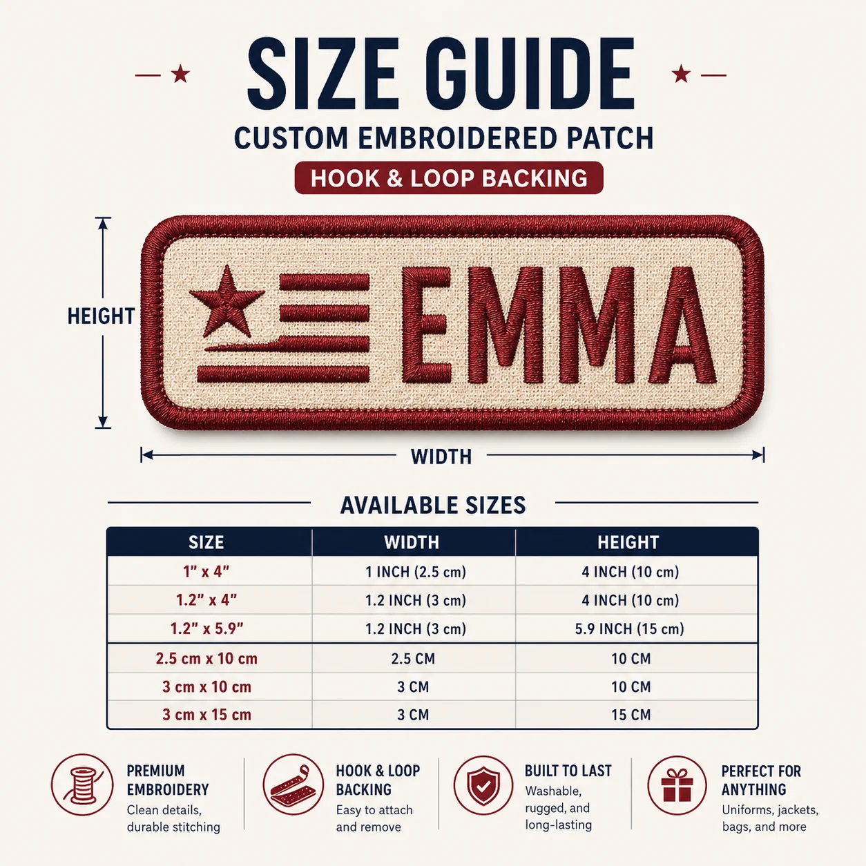 Custom Embroidered Name Patch Personalized Hook and Loop Patch Name Logo Pattern for Clothes Backpack Hat Uniform Kids Label ID