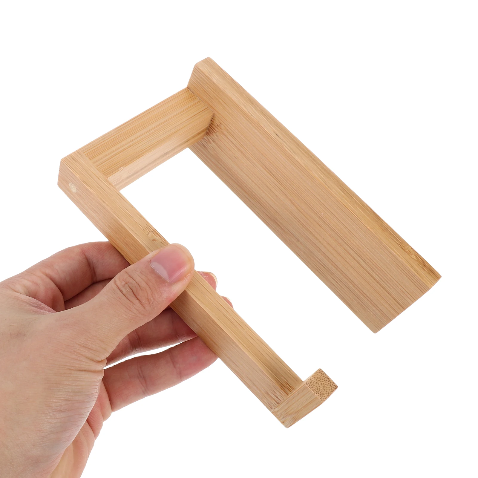 

Bamboo Toilet Paper Holder Multifunctional No Drill Installation Wipes Towel Storage For Bathroom Vintage Style Roll