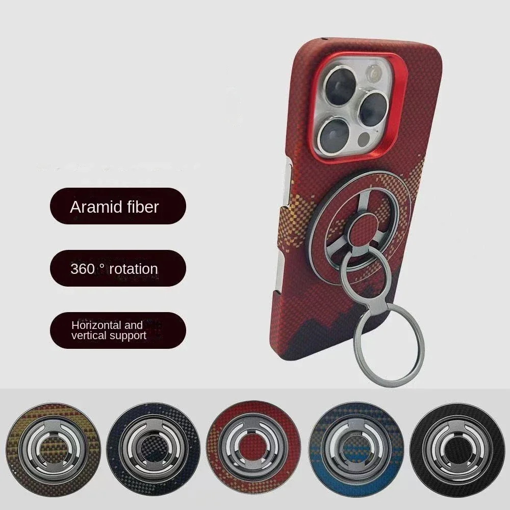 

Real Carbon Fiber Magnetic Bracket Ring Strong Magnetic 360 Degree Circular Desktop Phone Holder Magnetic Ring