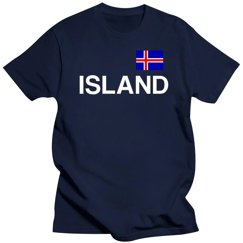 Island T-Shirt - Black - with Flag Print - S to 3XL - Iceland Reykjavik EM