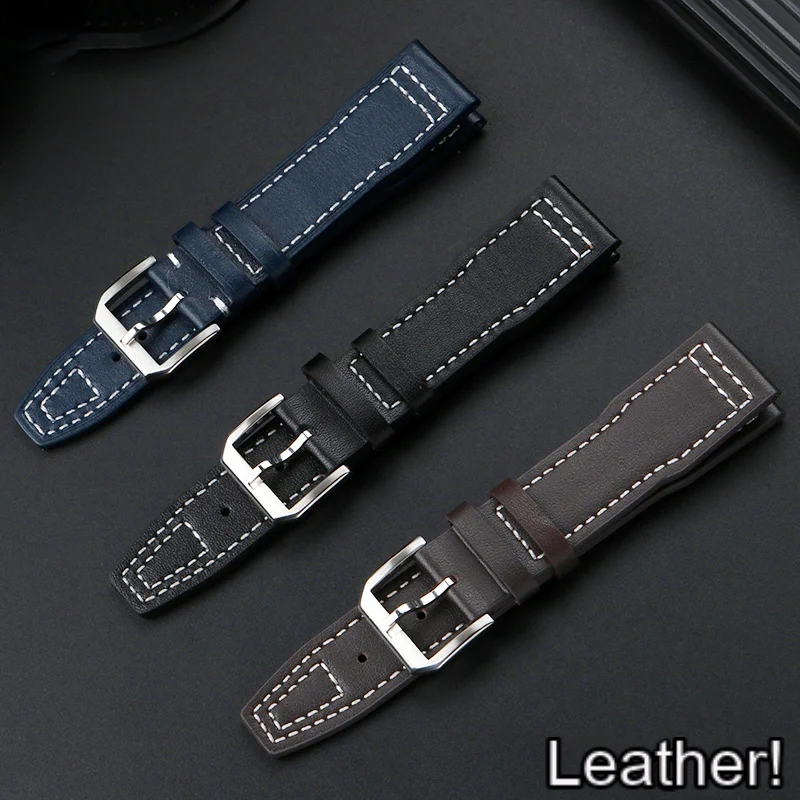 20 21mm Portuguese leather strap For Iwc Pilot Little Prince watch Iw327004/Iw377714 Mark16/17/18 men\'s strap leather bracelet