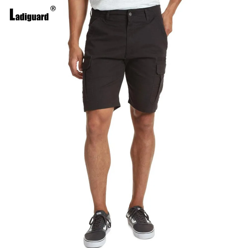 Samlona-Short cargo décontracté pour homme, pantalon court, blanc, noir, poche debout, basique, mode loisirs, simplicité, nouveau, 2024 mn