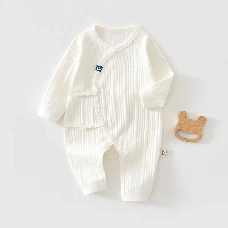ZOETOPKID Newborn Baby Rompers Spring Summer Cotton Belly Protection Jumpsuit for Infant Baby Bodysuit Climbing Clothes