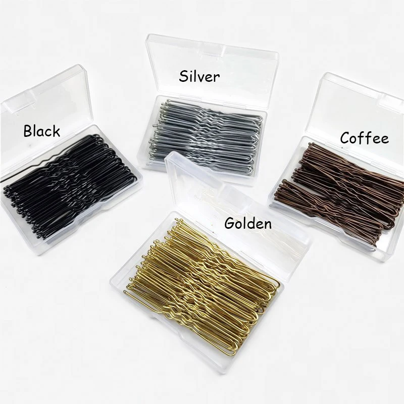 50pcs Metal Hairpin U-Shaped Hair Clip Hairpins Curly Wavy Grips Hairstyle HairpinsSimple Bobby Pins Hair Accessories For Makeup