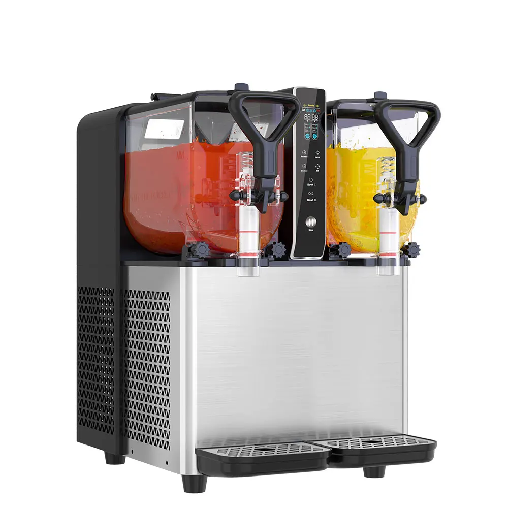 

3L Cocktail Slush Ice 3 Tank Thai Slush Multi Functional Two Tanks Commercial Slushee Frappe And Slush Dispenser Machine