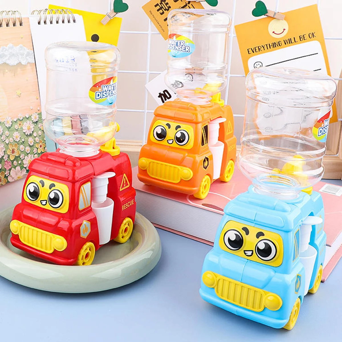 Crianças motor de incêndio dispensador de água brinquedo para meninos meninas jogar casa cozinha brinquedos divertidos simulação dispensador de água imprensa fora água