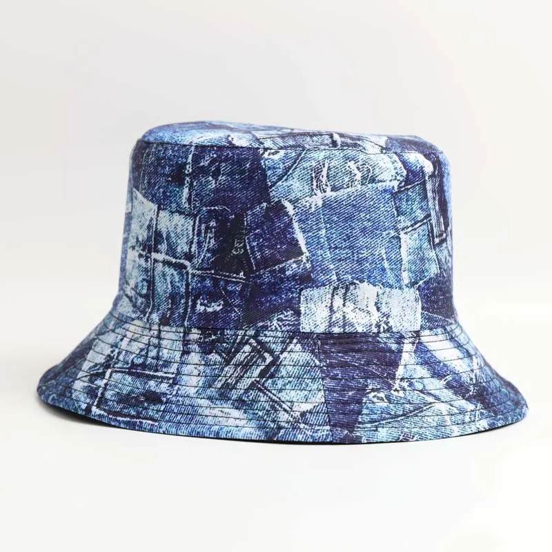 Bucket Hat Women Men Summer Sun Protection Blue Big Brim Cap Accessory For Beach Fishing Hiking Climbing Holiday Outdoor