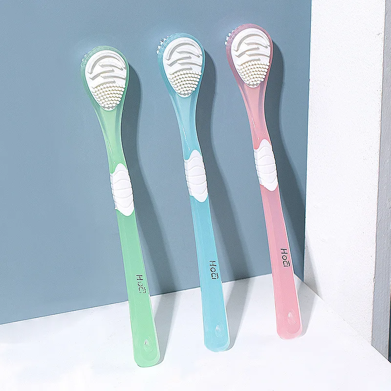 Double Side Tongue Cleaner Brush, Ferramentas de Higiene Oral, Tongue Scraper, Toothbrush, Fresh Breath