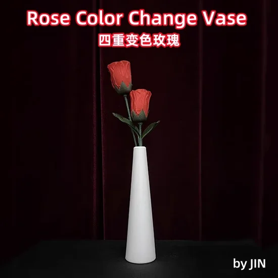 

Rose Color Change Vase by JIN Magic Tricks Flower Four Times Changes Magia Magician Stage Illusions Gimmicks Mentalism Props