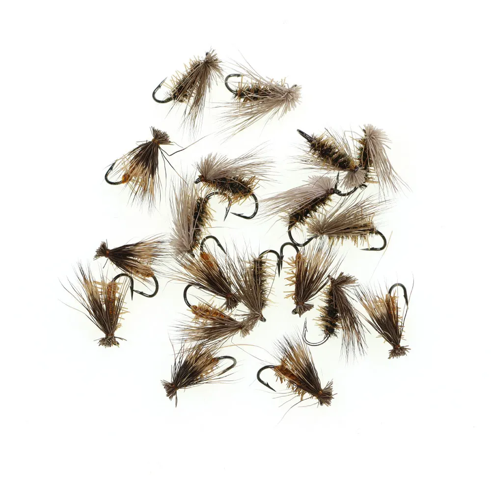 6 Stück # 14 Stück Elchhaar-Caddis-Fliegen, schwimmende Hirschhaar-Steinfliegen, Trockenfliegen für Forellen, künstliche Aufsteckfliegen, Mayfly- und Grauelfliegen-Angelköder – Detail 7