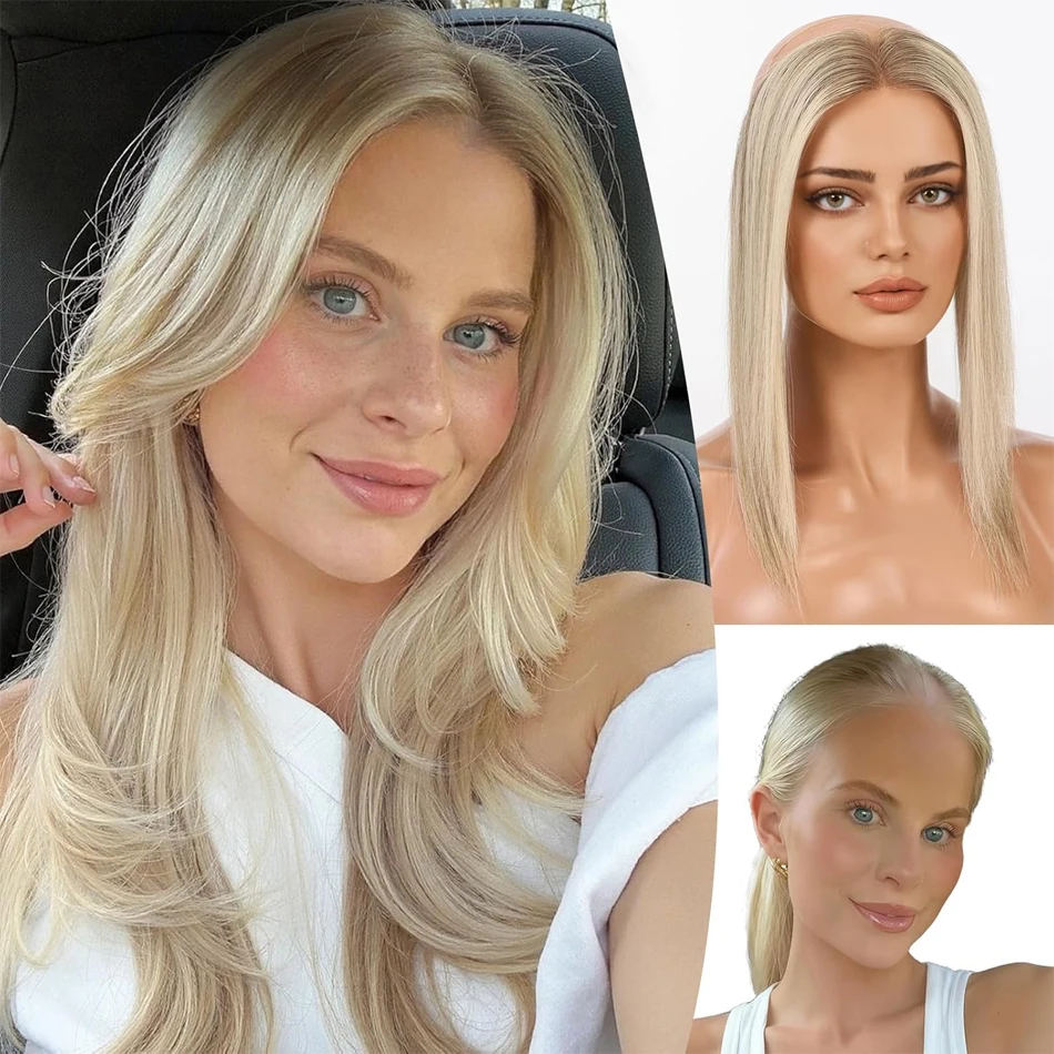 

Накладка для волос Halo Wire Line Hairline Topper для женщин, из натуральных человеческих волос, 2×12 дюймов, регулируемая, полностью кружевная, для высокой линии ростка волос