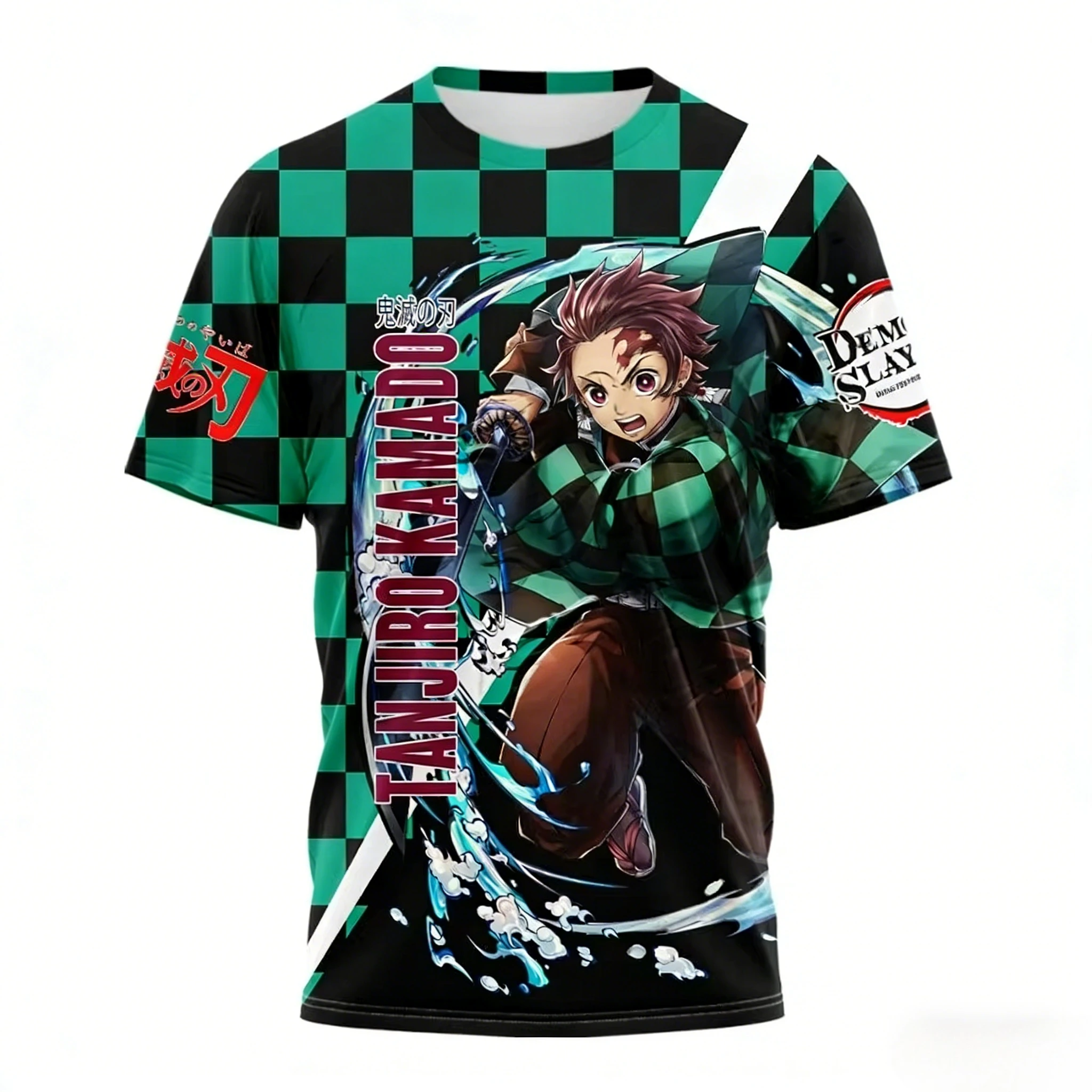 2026 Sommer Demon Slayer Retro Cosplay T-Shirt Herren Oversize 3D-Druck Kurzarm Familien-Unisex Kinder-Sportshirt