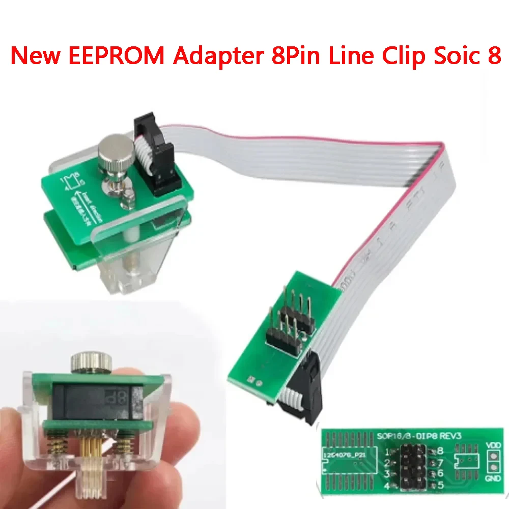 New EEPROM Adapter 8Pin Line Clip Soic 8 Sop8 Test Clip Eeprom Socket Clip Supports XPR-OG V6.12 Anti-Theft Data Reading