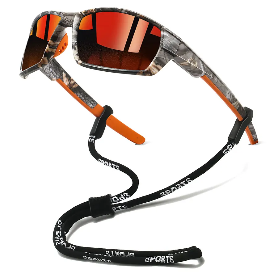 نظارات شمسية عصرية UV400 للرجال والنساء مع سلسلة للجري وتسلق الجبال والقيادة والصيد والرياضة الخارجية