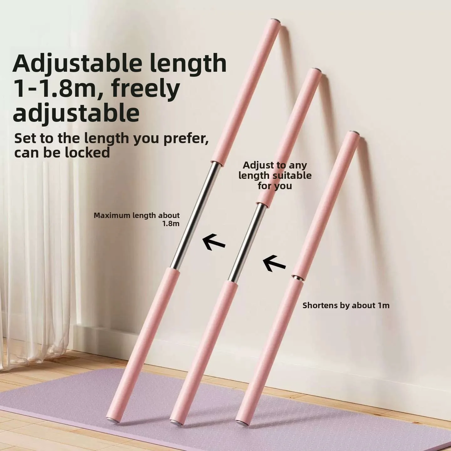Adjustable Dragon Coil Yoga Stick Back Stretching Posture Training Shoulder Opening Exercise Equipment Fitness Fan Supplies