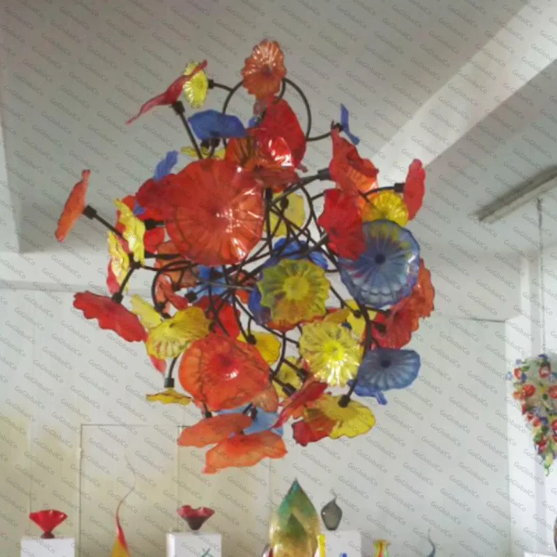 

Luxury Murano Glass Flower Chandelier Colorful Pendant Lamps