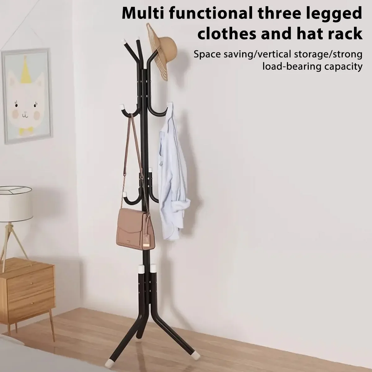 

Напольная вешалка для одежды на 12 крючков – многофункциональная стильная вешалка для дома, креативная стойка для головных уборов, курток, сумок и кошельков