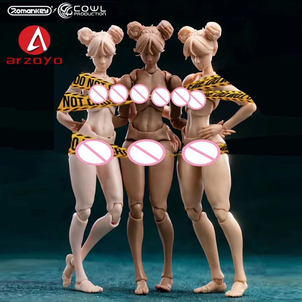 Original Romankey X COWL 1/12 Figure Flexible Girl Joint Body 15.8cm Female Soldier Action Model 6"Doll with Head