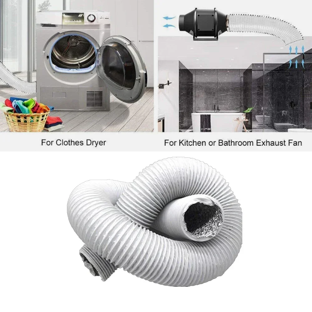 100mm Ventilation Pipe Aluminum Pipe Ventilation Hose Flexible Exhaust Pipe Duct For Bathroom Kitchen System Vent Tube