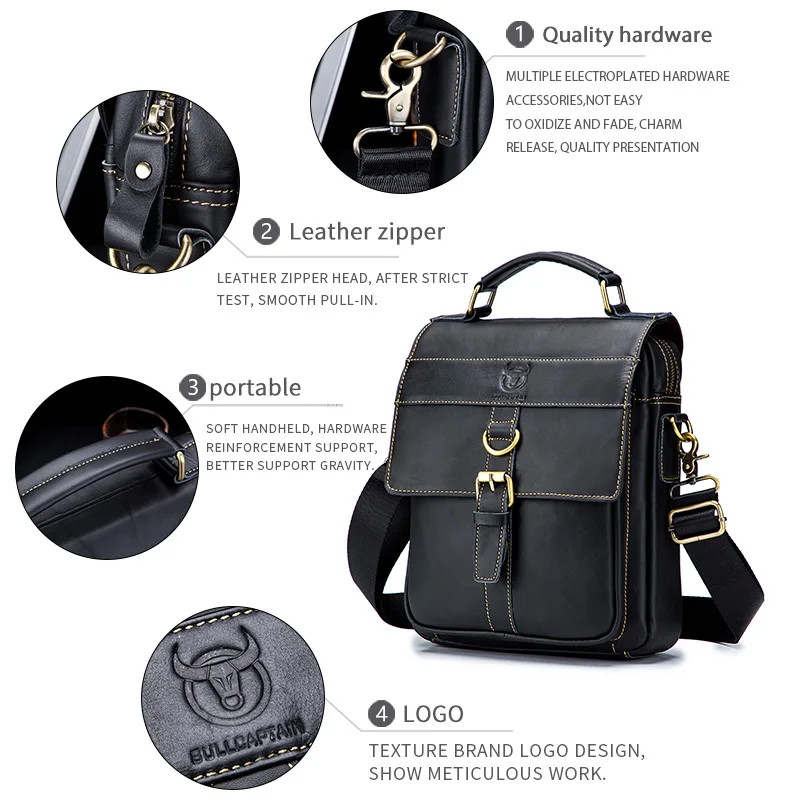 Nordeep Luxe Heren Leren Schoudertas Casual Business Crossbody Tas Grote Capaciteit Mode Multifunctionele Opbergtassen