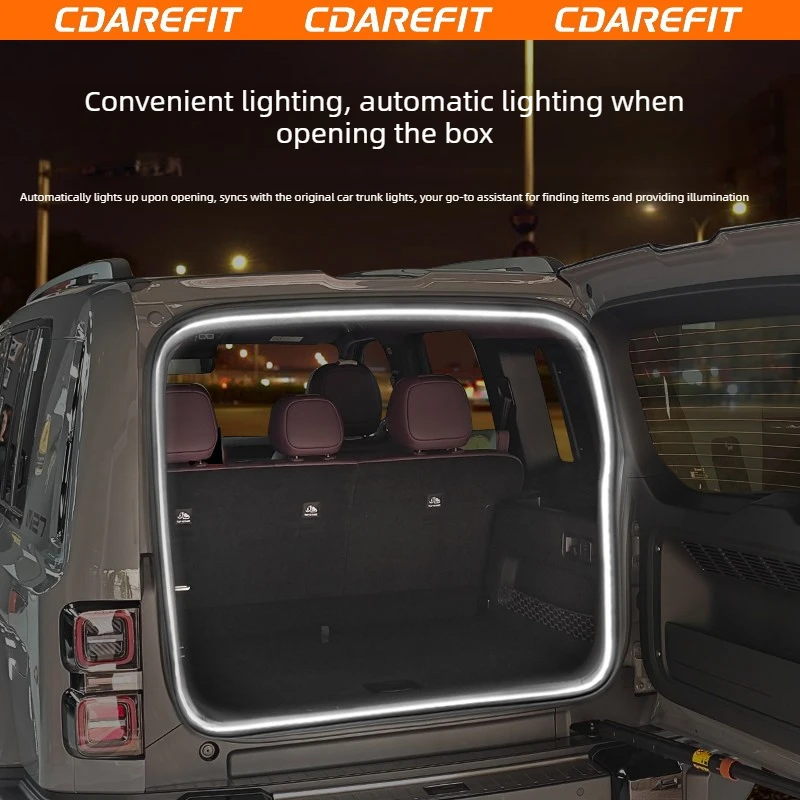For Chery ICAUR V27 V23 Car Trunk Light Strip LED No Wiring Required Trunk Dedicated Modification Waterproof Ambient Strip Light