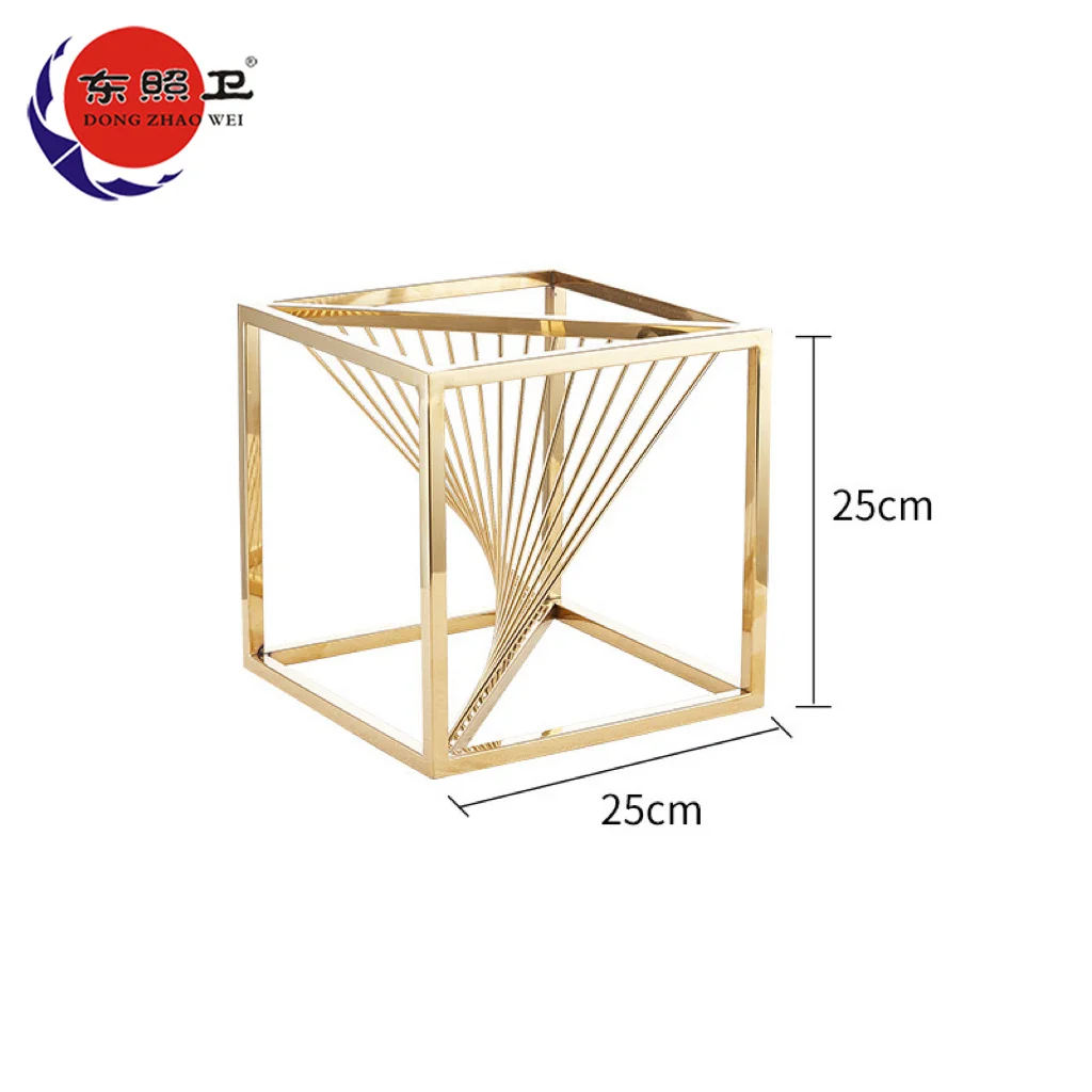 Modern Decorative Golden Metal Cake Stand  Dessert Rack Catering Square Spiral Line Food Sweets Display Rack Cake Stand 1pcs