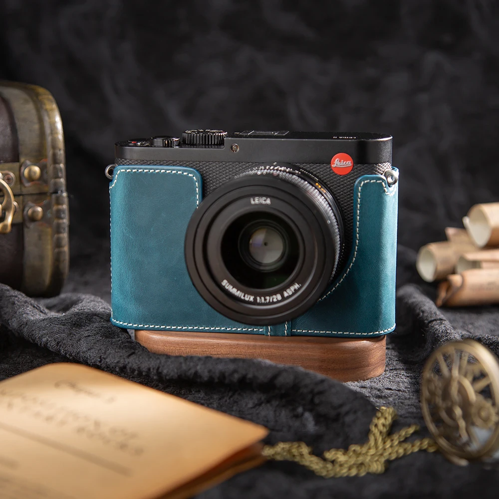 

For Leica Q Case Genuine Real Leather Camera Half Case Cover Bag Protective Case Leather Camera Bag Photography Accessories