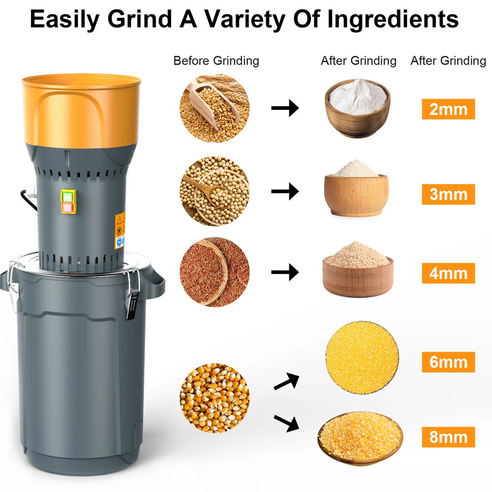 Animal and Poultry Feed Crusher Grain Grinder Shredder Machine 220V 25L 50L 60L