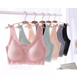 3PCS/Lot Comfortable Latex Bra Seamless Women Underwear Lace Push Up Bralette With Pad Vest Crop Top Women Bras