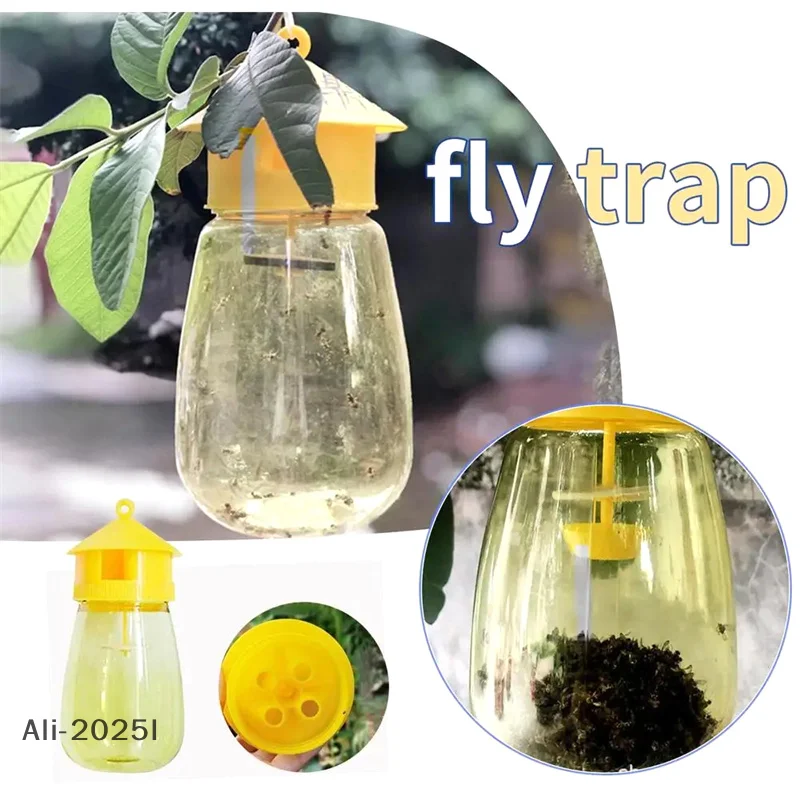 

1Pc Fruit Fly Trap Killer Yellow Plastic Drosophila Trap Fly Orchard Anti Fruit Catcher Pest Fly Trap Control Insect Products