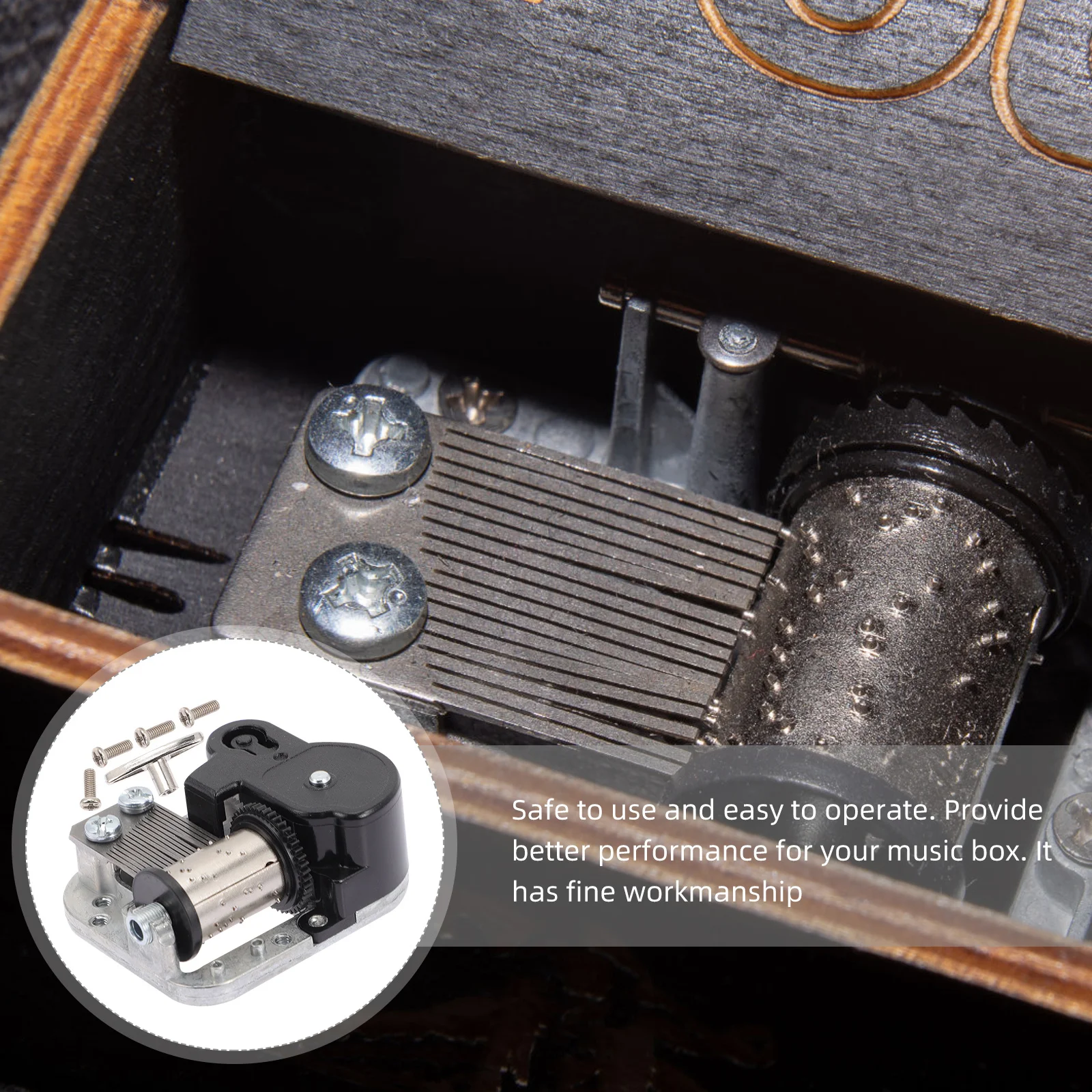 

1 Set Compact Musical Box Movement Iron Plastic Mechanism Diy Windup Music Box Replacement Small Clockwork Part Mini Repairing