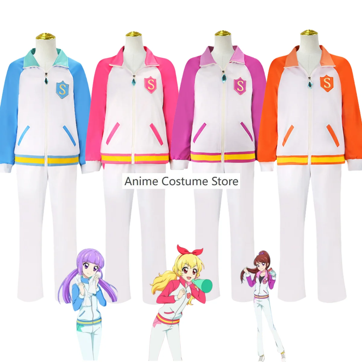 

Anime Aikatsu STARS Nijino Yume Nanakura Koharu Sakuraba Rola Cosplay Costume First Quarter Woman Campus Sportswear Suit