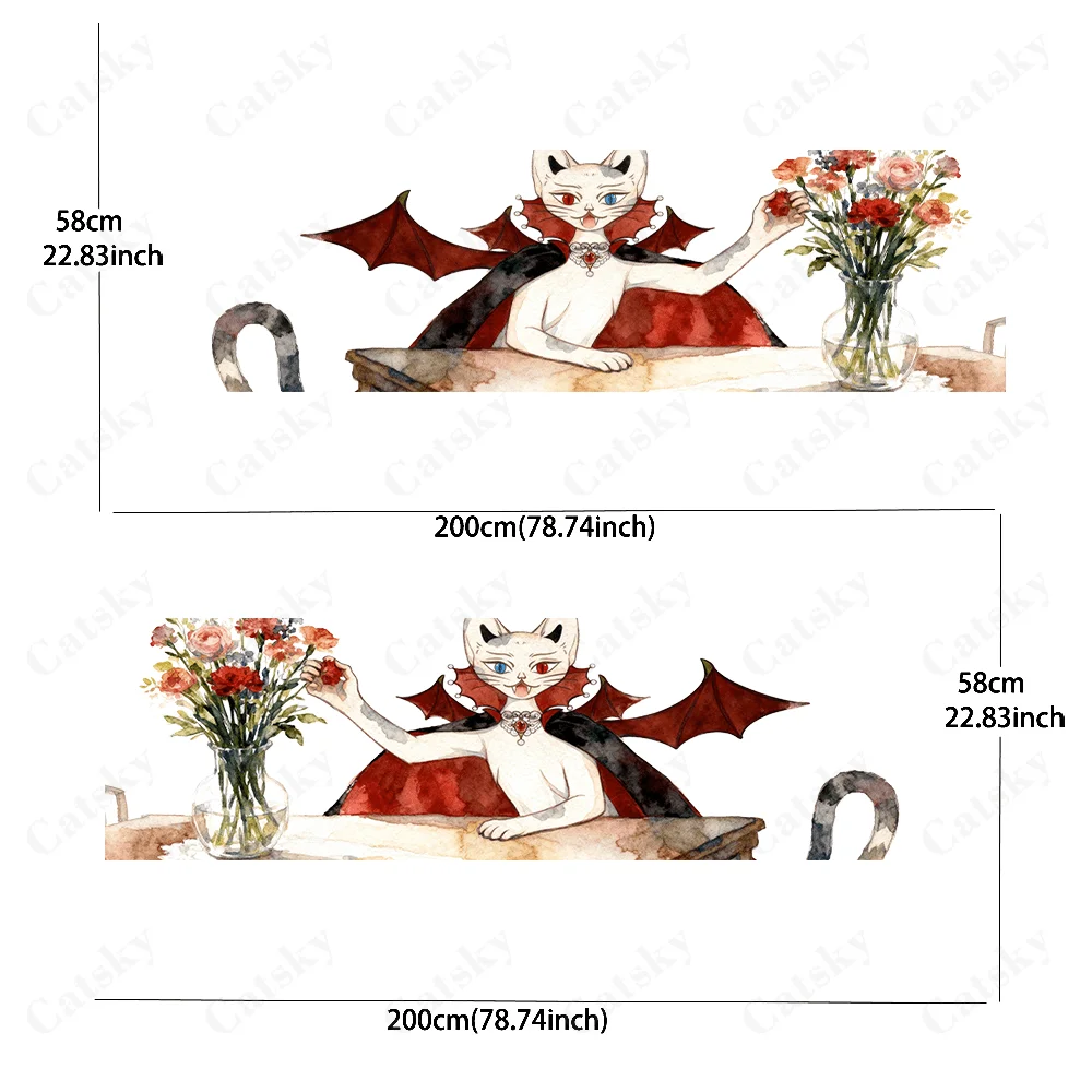 Vampire Bat Cat Creative Pattern Stickers Car Body Door Side Two Fashionable Stickers Two Decorations Suitable for All Cars car